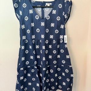 Goodthreads Women's Relaxed-Fit Washed Linen Blend Flutter-Sleeve Peasant NWT